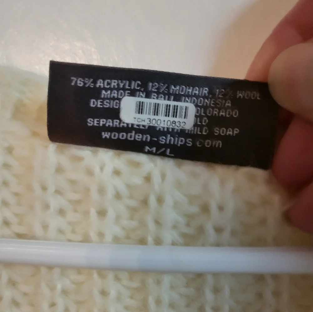 Wooden Ships Ribbed knit Wool Blend Sweater size m/l - Picture 3 of 5